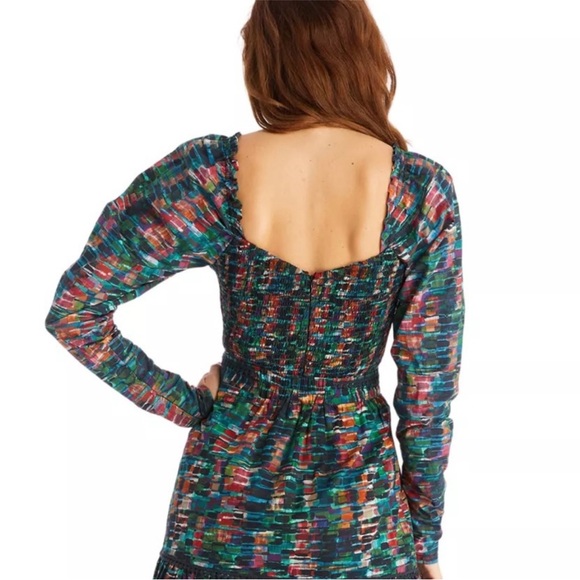 Allison New York 💌 Casey sweetheart crop top brick print green size small - Picture 6 of 8